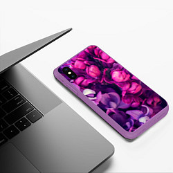 Чехол iPhone XS Max матовый Тюльпановый сад, цвет: 3D-фиолетовый — фото 2