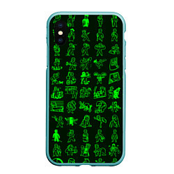 Чехол iPhone XS Max матовый Персонажи Fallout, цвет: 3D-мятный
