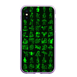 Чехол iPhone XS Max матовый Персонажи Fallout, цвет: 3D-сиреневый