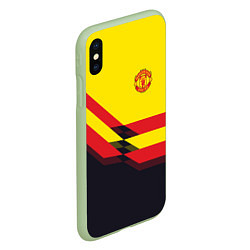 Чехол iPhone XS Max матовый Man United FC: Yellow style, цвет: 3D-салатовый — фото 2