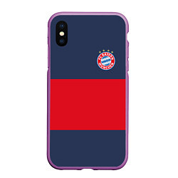 Чехол iPhone XS Max матовый Bayern Munchen - Red-Blue FCB 2022 NEW, цвет: 3D-фиолетовый