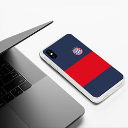 Чехол iPhone XS Max матовый Bayern Munchen - Red-Blue FCB 2022 NEW, цвет: 3D-белый — фото 2