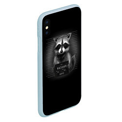 Чехол iPhone XS Max матовый Енот преступник, цвет: 3D-голубой — фото 2