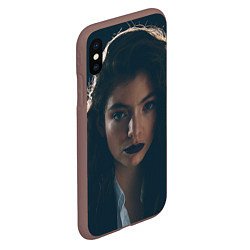 Чехол iPhone XS Max матовый Lorde: Black lips, цвет: 3D-коричневый — фото 2
