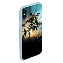 Чехол iPhone XS Max матовый Titanfall Battle, цвет: 3D-голубой — фото 2