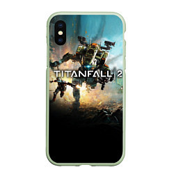 Чехол iPhone XS Max матовый Titanfall Battle, цвет: 3D-салатовый