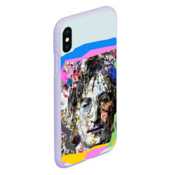 Чехол iPhone XS Max матовый John Lennon: Abstraction, цвет: 3D-светло-сиреневый — фото 2