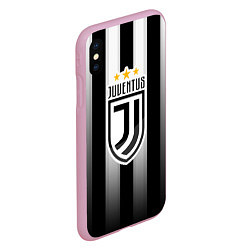 Чехол iPhone XS Max матовый Juventus FC: New logo, цвет: 3D-розовый — фото 2