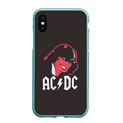 Чехол iPhone XS Max матовый AC/DC Devil, цвет: 3D-мятный