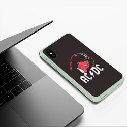 Чехол iPhone XS Max матовый AC/DC Devil, цвет: 3D-салатовый — фото 2