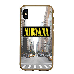 Чехол iPhone XS Max матовый Nirvana City, цвет: 3D-коричневый