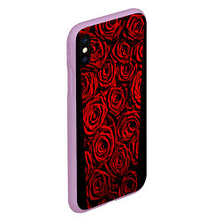 Чехол iPhone XS Max матовый Унисекс / Красные розы, цвет: 3D-сиреневый — фото 2