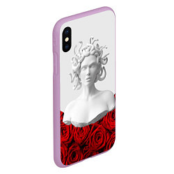 Чехол iPhone XS Max матовый Унисекс / Snake roses girl, цвет: 3D-сиреневый — фото 2