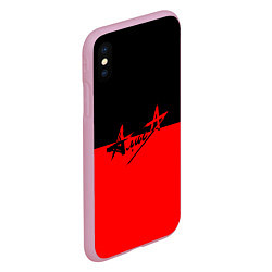 Чехол iPhone XS Max матовый АлисА: Черный & Красный, цвет: 3D-розовый — фото 2
