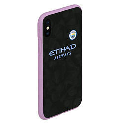 Чехол iPhone XS Max матовый Man City FC: Black 17/18, цвет: 3D-сиреневый — фото 2