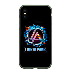 Чехол iPhone XS Max матовый Linkin Park: Engine, цвет: 3D-темно-зеленый