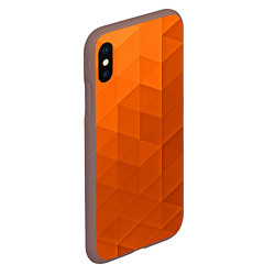 Чехол iPhone XS Max матовый Orange abstraction, цвет: 3D-коричневый — фото 2