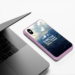 Чехол iPhone XS Max матовый Счастье в горах, цвет: 3D-сиреневый — фото 2