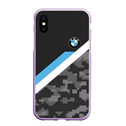 Чехол iPhone XS Max матовый BMW: Pixel Military, цвет: 3D-сиреневый