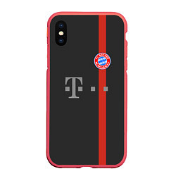 Чехол iPhone XS Max матовый Bayern FC: Black 2018, цвет: 3D-красный