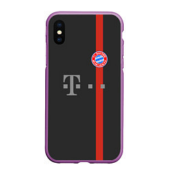 Чехол iPhone XS Max матовый Bayern FC: Black 2018, цвет: 3D-фиолетовый