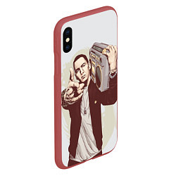 Чехол iPhone XS Max матовый Eminem: Street Music, цвет: 3D-красный — фото 2