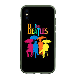 Чехол iPhone XS Max матовый The Beatles: Colour Rain, цвет: 3D-темно-зеленый