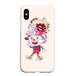 Чехол iPhone XS Max матовый Cuphead: Street Art, цвет: 3D-белый