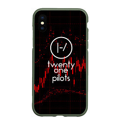 Чехол iPhone XS Max матовый Twenty one pilots, цвет: 3D-темно-зеленый