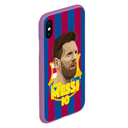Чехол iPhone XS Max матовый FCB Lionel Messi, цвет: 3D-фиолетовый — фото 2