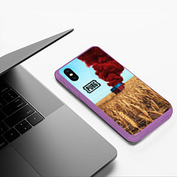 Чехол iPhone XS Max матовый PUBG Box, цвет: 3D-фиолетовый — фото 2