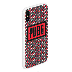 Чехол iPhone XS Max матовый PUBG: Red Pattern, цвет: 3D-белый — фото 2