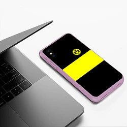 Чехол iPhone XS Max матовый Borussia 2018 Black and Yellow, цвет: 3D-сиреневый — фото 2