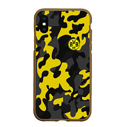 Чехол iPhone XS Max матовый Borussia 2018 Military Sport, цвет: 3D-коричневый