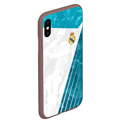 Чехол iPhone XS Max матовый FC Real Madrid: Abstract, цвет: 3D-коричневый — фото 2