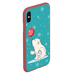 Чехол iPhone XS Max матовый Cold Bear, цвет: 3D-красный — фото 2