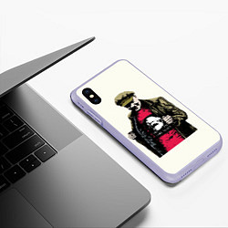 Чехол iPhone XS Max матовый Стильный Ленин, цвет: 3D-светло-сиреневый — фото 2