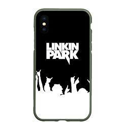 Чехол iPhone XS Max матовый Linkin Park: Black Rock, цвет: 3D-темно-зеленый