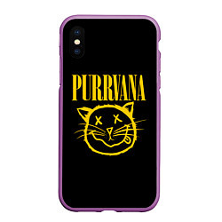 Чехол iPhone XS Max матовый Purrvana, цвет: 3D-фиолетовый