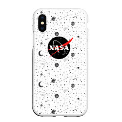 Чехол iPhone XS Max матовый NASA: Moonlight, цвет: 3D-белый