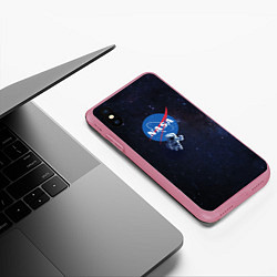Чехол iPhone XS Max матовый NASA: Hello World, цвет: 3D-малиновый — фото 2