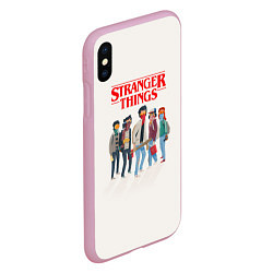 Чехол iPhone XS Max матовый Stranger Things Friends, цвет: 3D-розовый — фото 2