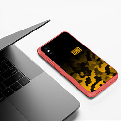 Чехол iPhone XS Max матовый PUBG: Military Honeycomb, цвет: 3D-красный — фото 2