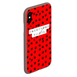 Чехол iPhone XS Max матовый 21 Pilots: Red Style, цвет: 3D-коричневый — фото 2