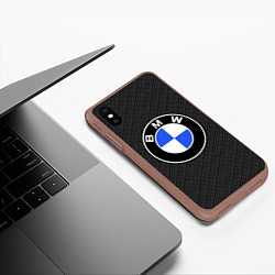 Чехол iPhone XS Max матовый BMW CARBON БМВ КАРБОН, цвет: 3D-коричневый — фото 2