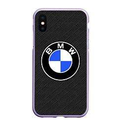 Чехол iPhone XS Max матовый BMW CARBON БМВ КАРБОН, цвет: 3D-светло-сиреневый