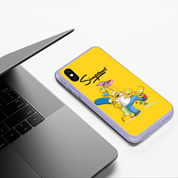 Чехол iPhone XS Max матовый Simpsons Family, цвет: 3D-светло-сиреневый — фото 2