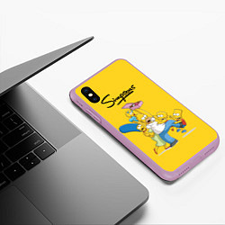 Чехол iPhone XS Max матовый Simpsons Family, цвет: 3D-сиреневый — фото 2