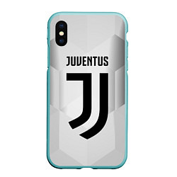 Чехол iPhone XS Max матовый FC Juventus: Silver Original, цвет: 3D-мятный