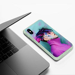 Чехол iPhone XS Max матовый Lil Peep: Neon Style, цвет: 3D-салатовый — фото 2